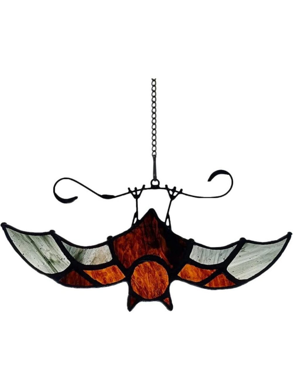 Stained Glass Bat Suncatcher - Halloween Window Hanging Decor, Spooky Home